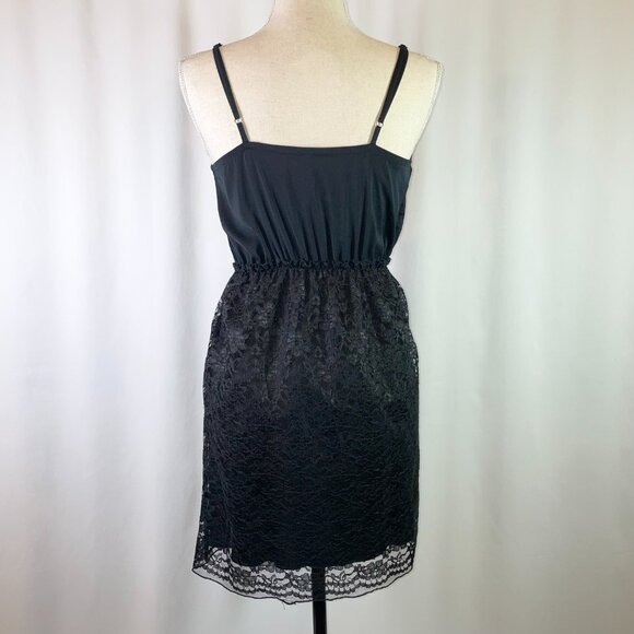 Xhilaration Size S Black Ruffle and Lace Dress Sleeveless Mini Lined - Picture 3 of 13